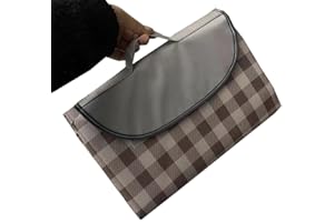 K Y KANGYUN Extra Large Picnic Blanket Outdoor Beach Blankets, Water-Resistant Foldable Sandproof Blankets Cute Picnic Mat for Beach, Camping Grass Lawn Park Mats (Brown 2, 80x80 in)