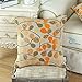 CaliTime Cushion Cover Throw Pillow Case Shell for Couch Sofa Home Decoration Luxury Chenille Cute Leaves Both Sides 18 X 18 Inches Ecru Orange