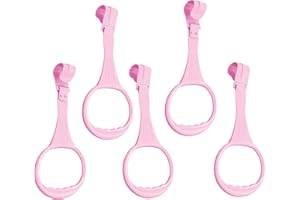 YYAALOA 5pcs Walk Assistant Plastic Crib Pull Rings - Baby Pull Up & Hanging Rings for Infant Toddler Practice Tool (Pink)
