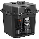 VEVOR Utility Sink Pump, 1/2 HP, 120-Volt, 3500 GPH Flow, 28 ft Head, Under-Sink Sump Pump System with 6 Gallon Basin, Automa