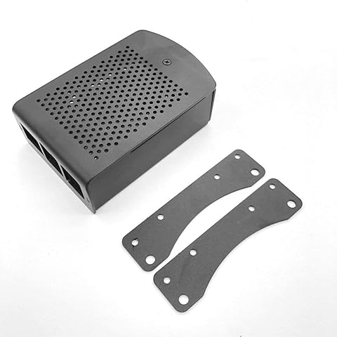 SKYYKS Para Raspberry Pi 4B Caja de Aluminio Caja de Carcasa de Metal Negro con Ventilador Caja Negra para RPI 4 Modelo B RPI 4B