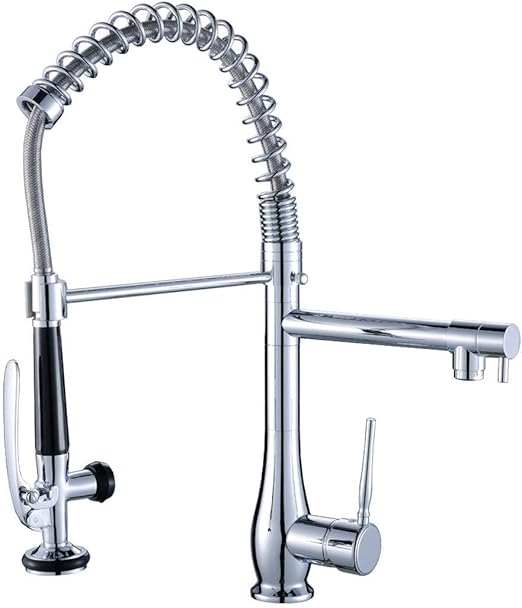 Flg Spring Single Handle Pull Down Kitchen Sink Faucet With