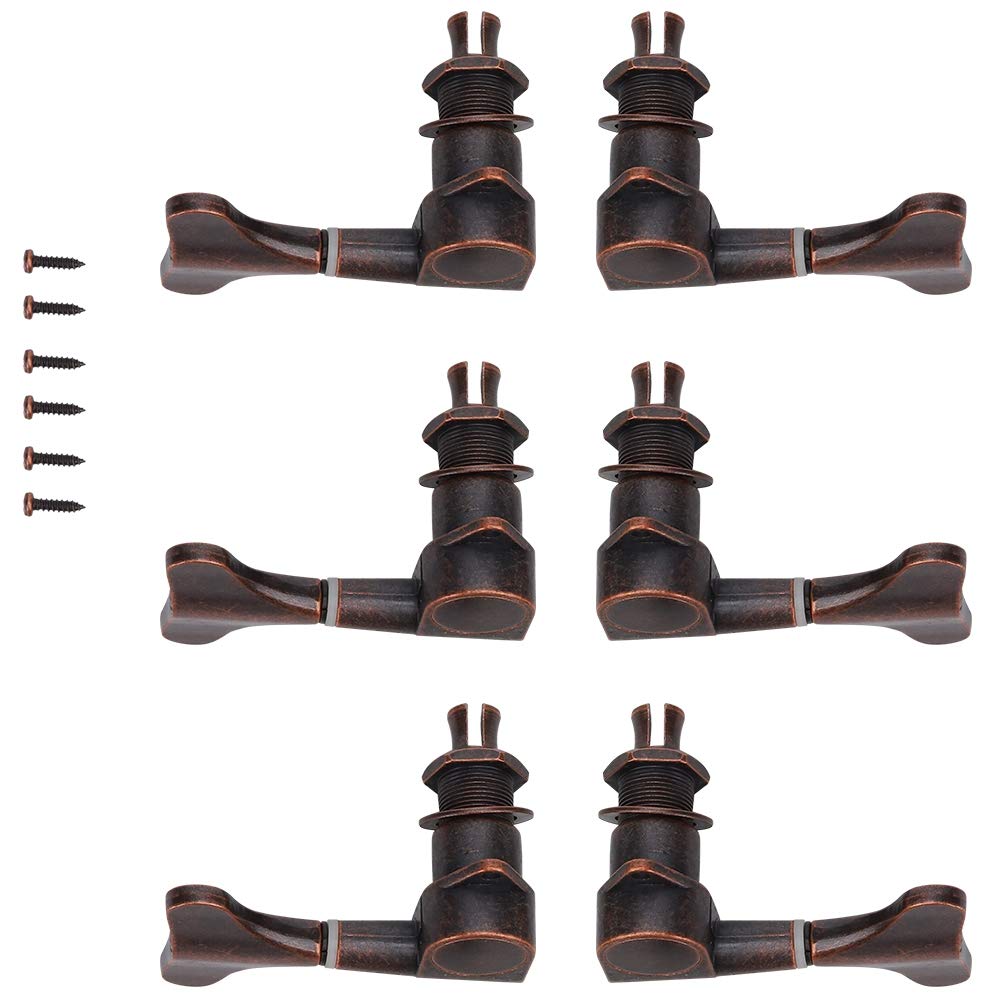 3L3R Bass Tuning Key Pegs Red Copper Enclosed Type Fishtail-Shaped String Tuners Bass Parts