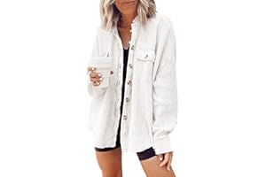 Yanekop Womens Waffle Knit Shacket Fall Jackets Oversized Shirt Jacket Fall Outfits Button Down Shirts 2024 Clothes