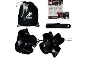 Kbands Training Dual 54 Inch Wind Resistance Speed Parachutes | 2 Durable Running Chutes to Increase Sprint Speed with Adjust