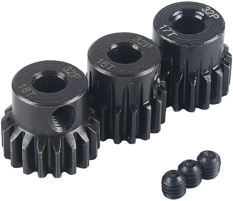 RCRunning 32DP 5mm 16T 17T 18T Motor Pinion Gear with Screw for 1/8 RC Car Motor