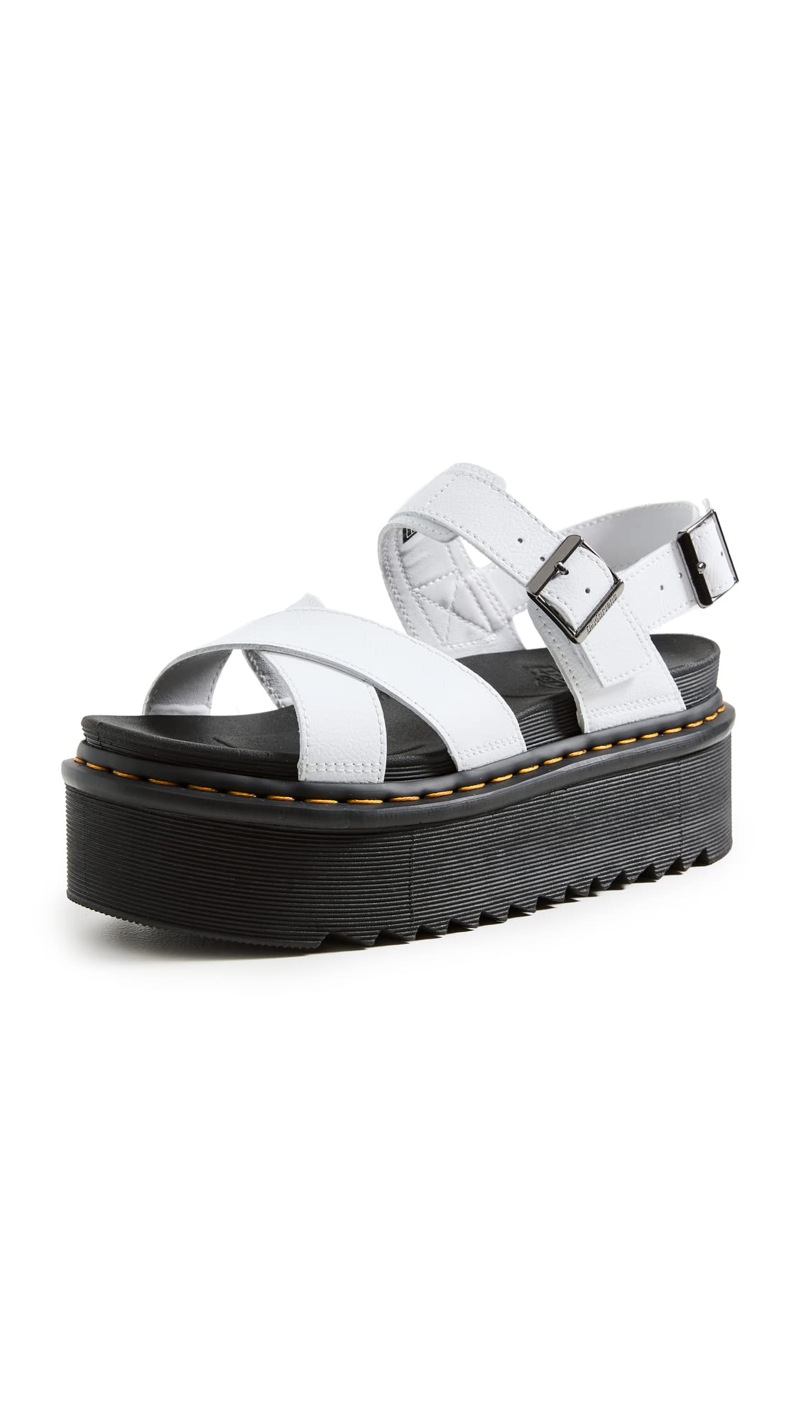 Dr. Martens Women's Voss II Quad Sandals, White, 11 Medium US Image