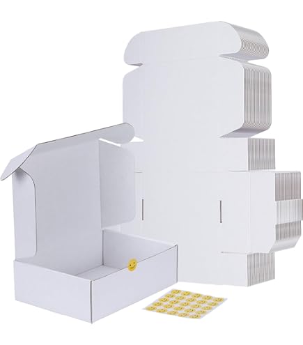 MEBRUDY 10x7x3 Inches Shipping Boxes Pack Of 25, White Corrugated - View #3