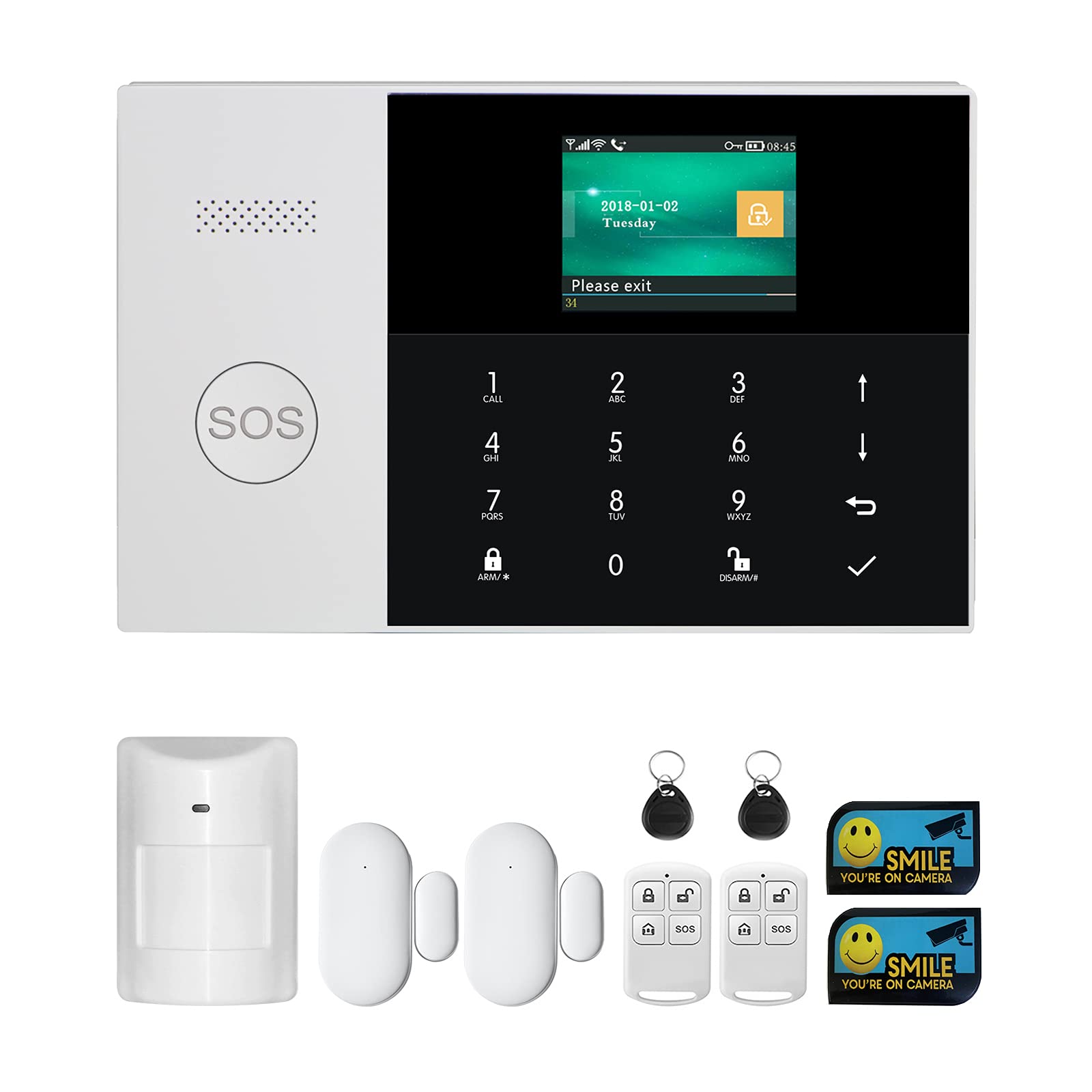 JCHENG GSM & WIFI Switchable Security Alarm System, Home and Business RFID Burglar Security, 99 Zones of Wireless and 3 Zones of Wired Alarm System, Remote APP Control, with Pet-friendly PIR Detector