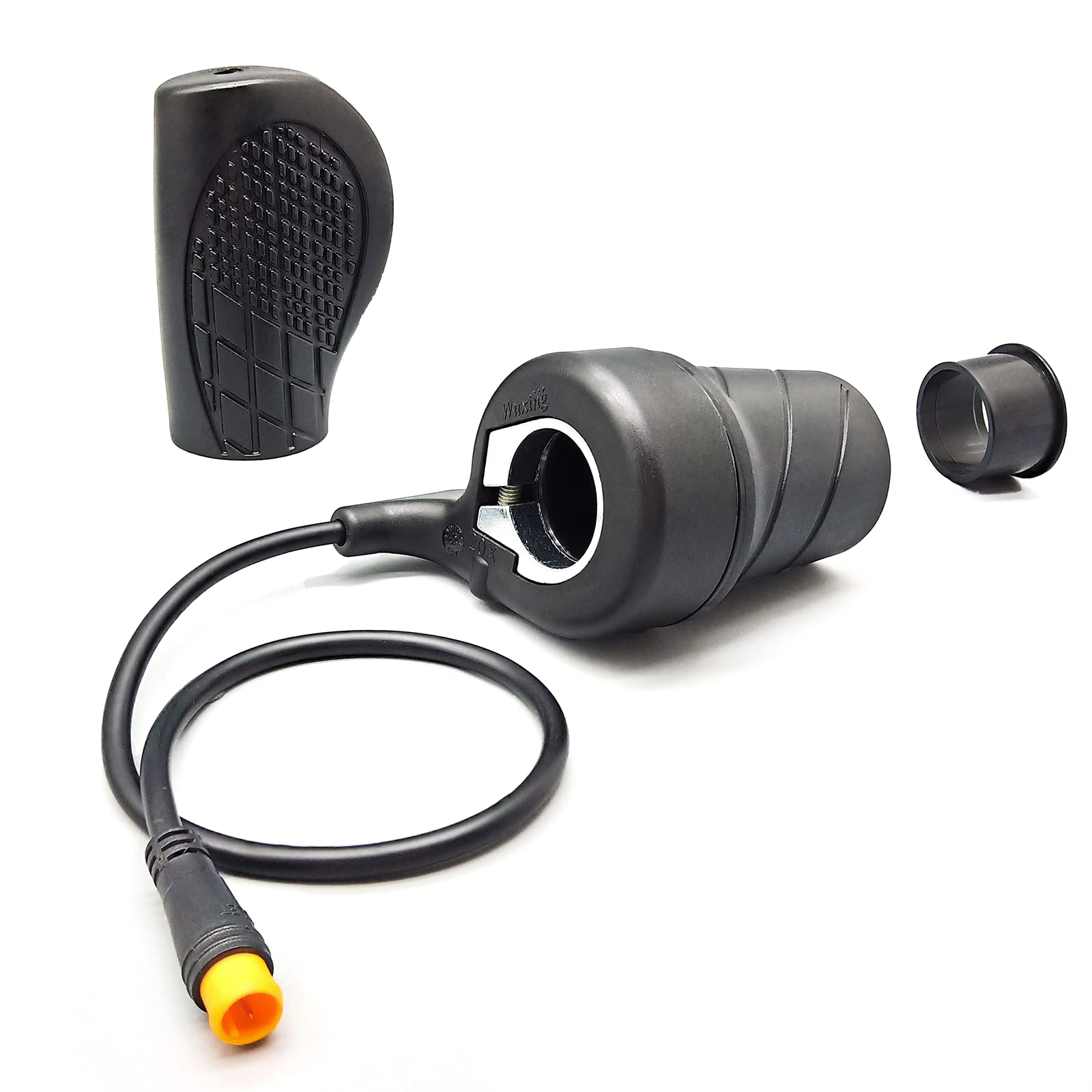 HUDAMZKY Ebike Twist Throttle 48V WUXING 20X Right Hand E bike Half Throttle Compatible 12V-72V Electric Bicycle Scooter Accessories (Waterproof Plug)