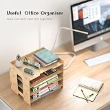 JOPOO Office Letter Tray 4 Tier A4 Desk Organizer Sandalwood MDF view 5