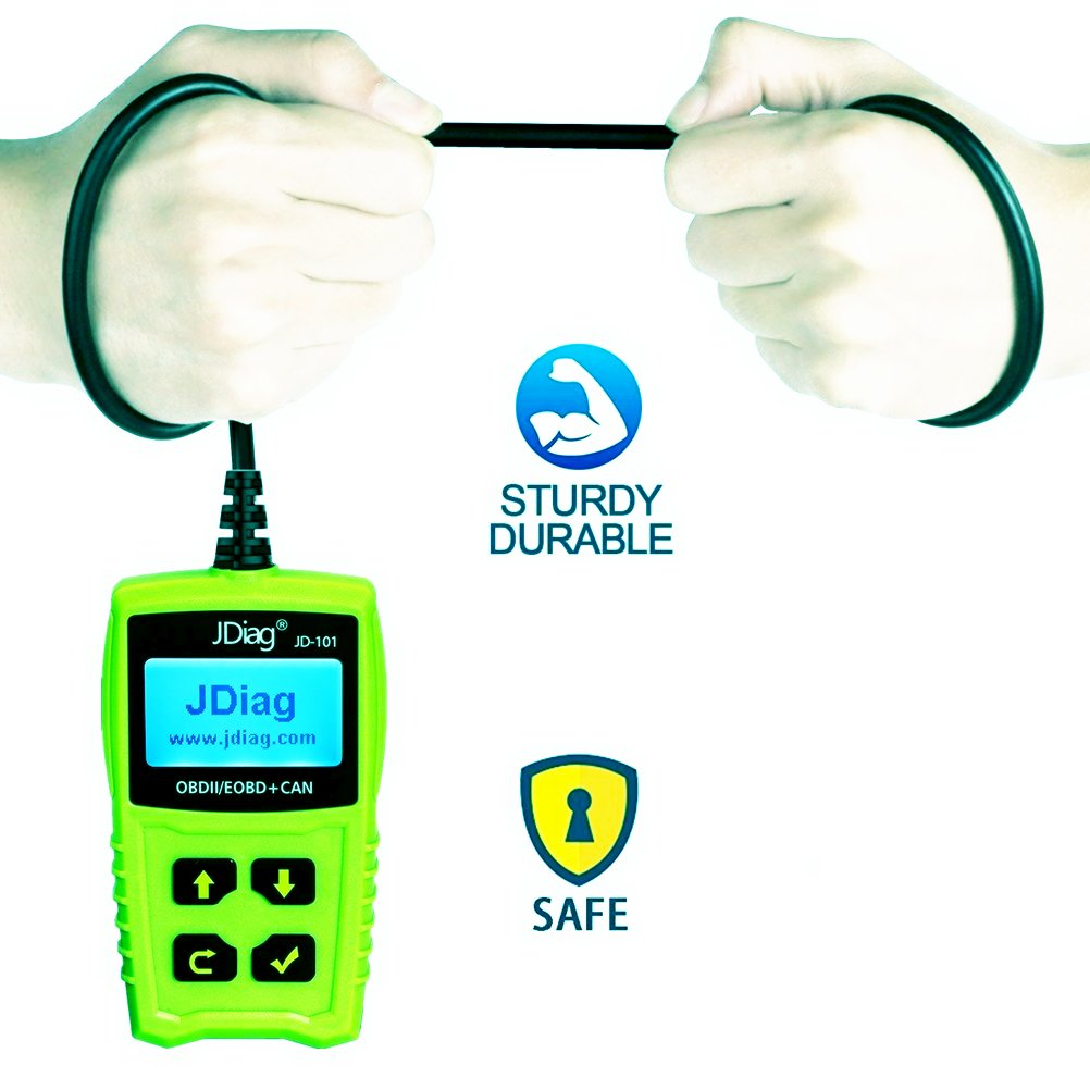 JDiag JD101 OBD2 Code Reader Car Scanner Diagnostic Tool Engine Fault Code Reader Check Engine Light Clear Fault Codes OBDII EOBD Vehicles with Battery Testing Function