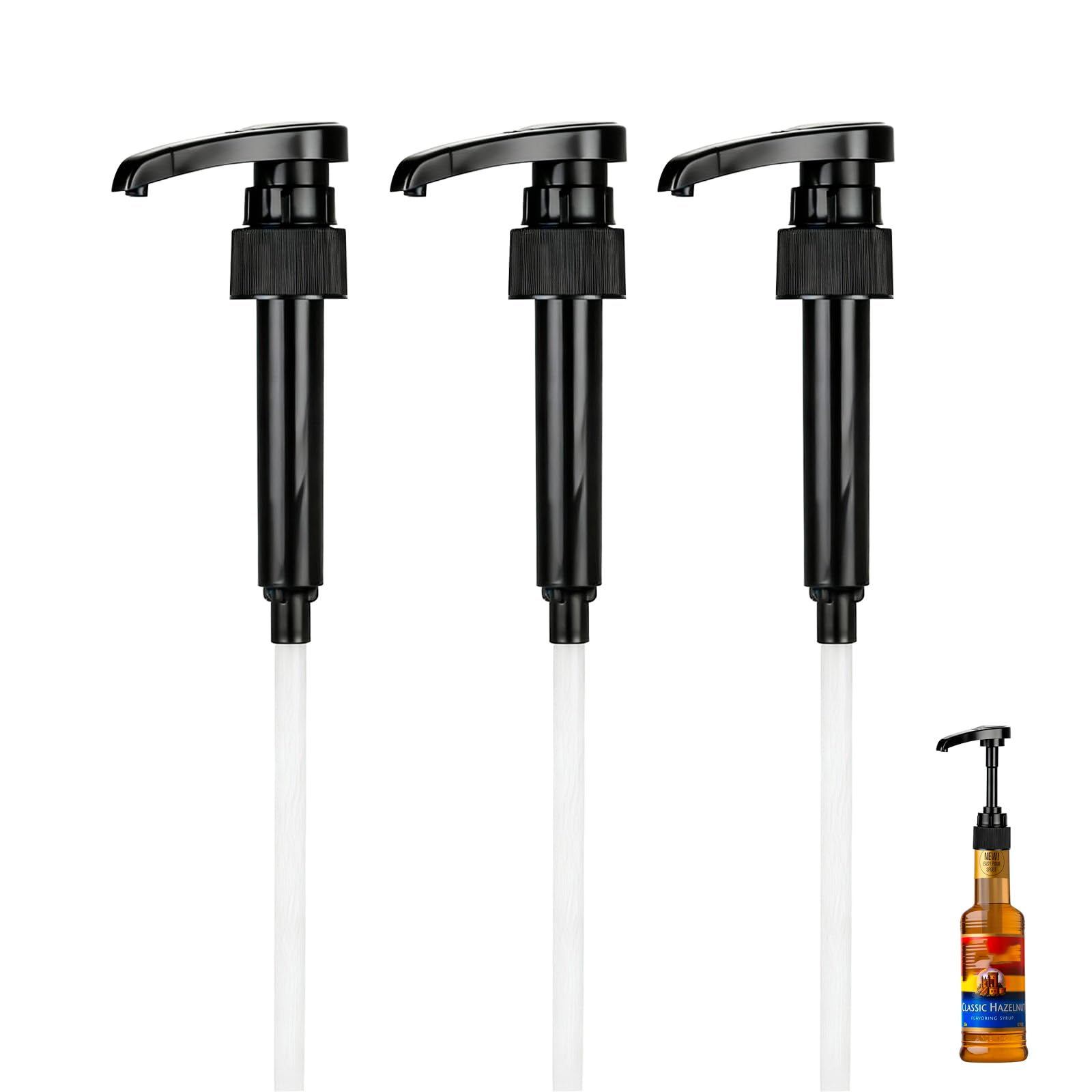 Photo 1 of 3 PCS Syrup Pump Compatible with Jordans Skinny and Torani, Coffee Syrup Pump Dispenser, Fits 350ml/12.7 Oz Bottles, Accurate Dispensing, with Lockable Design, Easy to Use and Clean, for Syrups Bottle