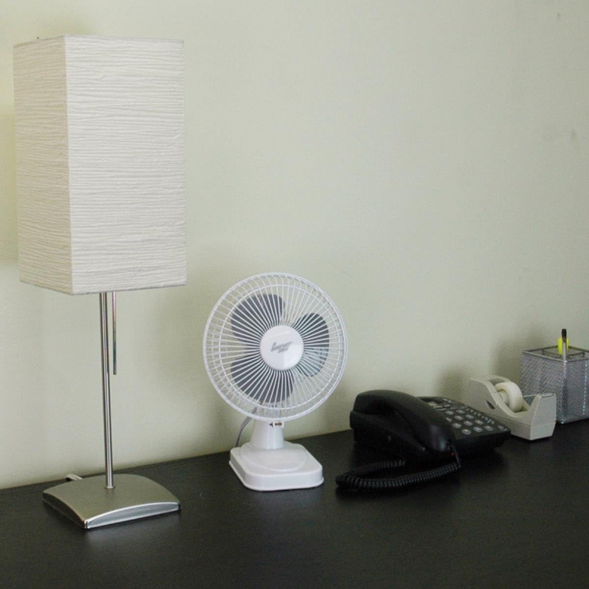 Comfort Zone CZ6D 6-inch Quiet Portable Indoor 2-Speed Desk Fan with Stable Base and Adjustable Tilt, White: Home & Kitchen