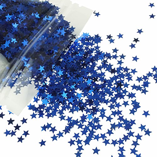 Bilipala Blue Star Table Confetti Sparkle Star Sequins For Wedding Baby Shower Birthday Party Decorations Supplies, 6 MM, 2 Ounce