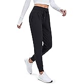 MAGCOMSEN Women's Fleece Lined Joggers High Waisted Water Resistant Thermal Winter Hiking Running Sweatpants with Pockets