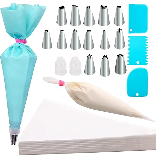 Piping Bags Pastry Bag 100PCS Couplers,14 Frosting Tips Cake