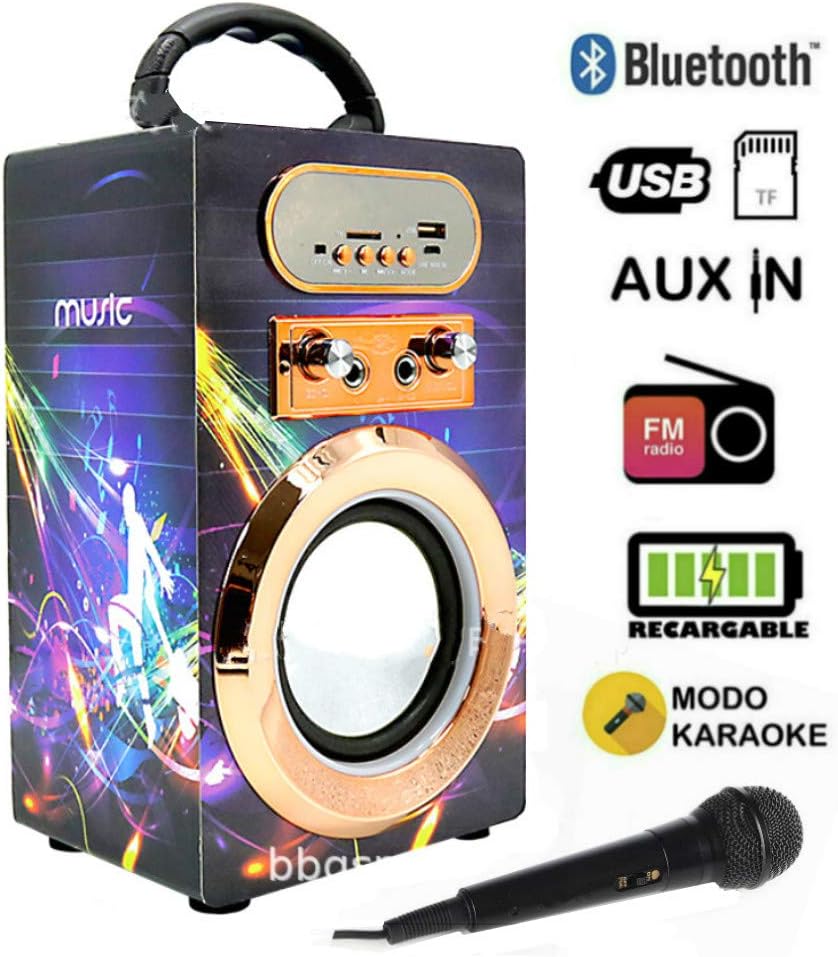 Altavoz Karaoke con Micrófono Altavoz Bluetooth Karaoke con microfono