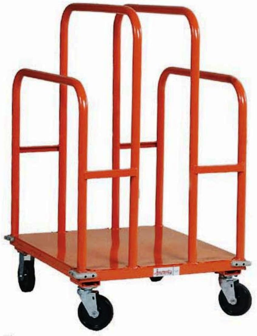 SPG UC2630-L1 Gillis/Jarke Panel and Lumber Cart, Welded Steel, 1200 lbs Capacity, 30" Length, 26" Width, 44-3/4" Height, 5" 2-Swivel/2-Rigid Polypropylene Wheels