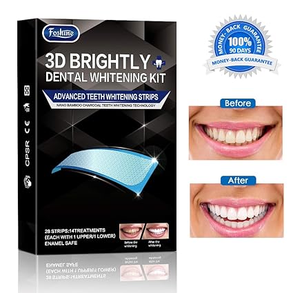 White Strips Zahnaufhellung Streifen Foshine Bambuskohle Bleaching Strips 28pcs Teeth Whitening Zahn Bleaching Strips Zahnwei