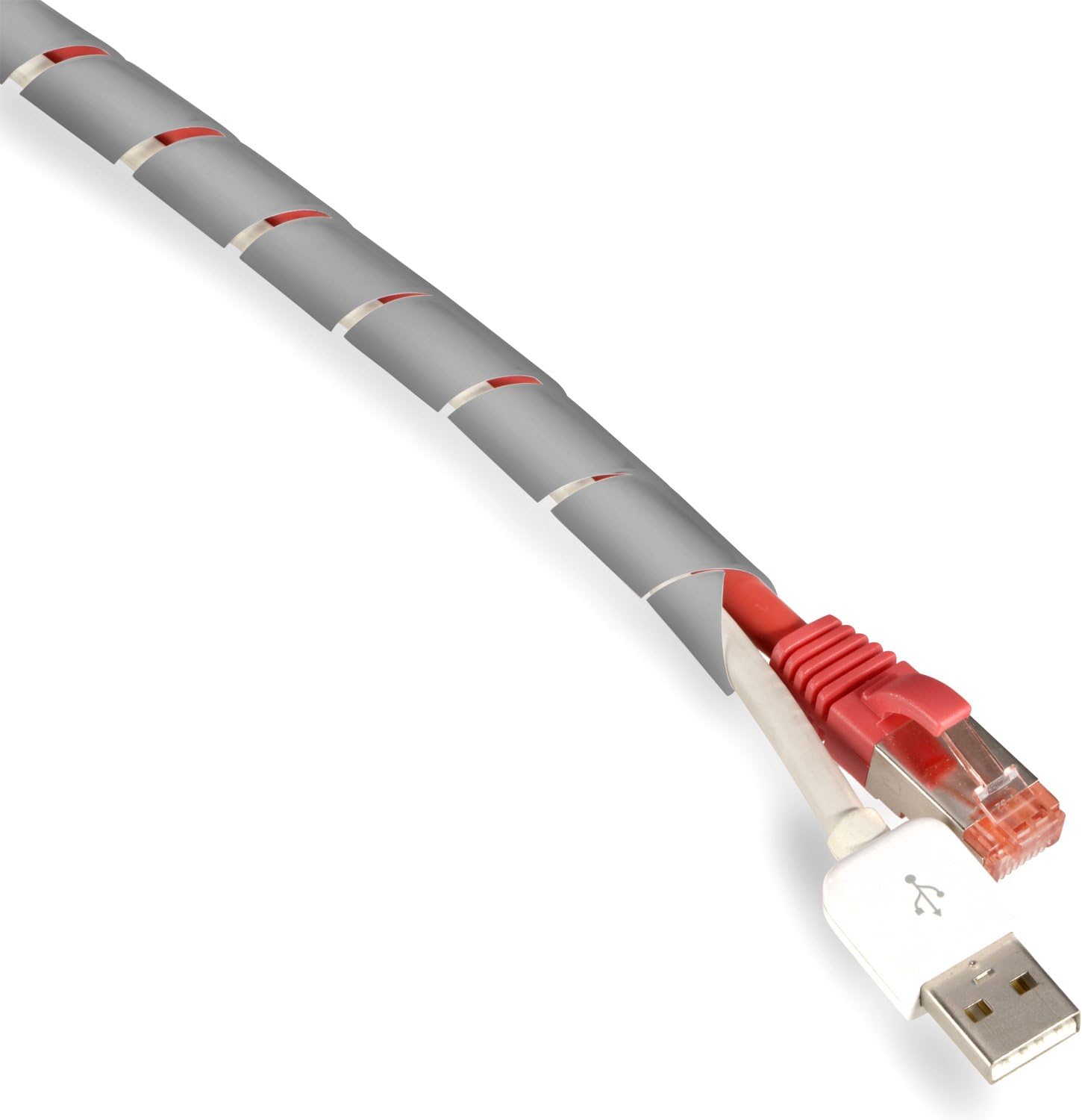 Raccoglicavi Spiralato Nero DHWEKU 2x100cm - Tubo A Spirale In TPU Per Organizzare Cavi In Casa E Ufficio - Foto 6