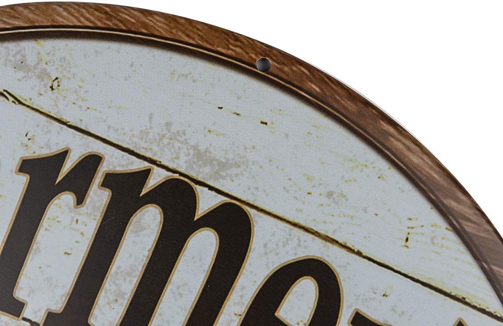 不适用 Decor Signs Indoor/Outdoor Farmers Market Eggs Wholesale Novelty Metal Circular Sign - Image 4