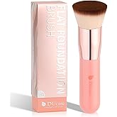 DUcare Foundation Brush for Liquid Makeup,Flat Top Kabuki Foundation Brushes - Premium Makeup Brush for Liquid, Cream, Powder,Buffing, Blending,Pink