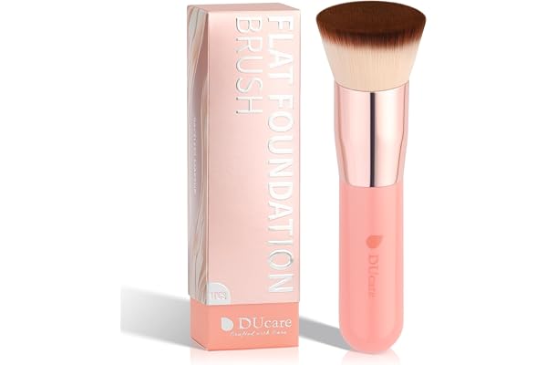 DUcare Foundation Brush for Liquid Makeup, Flat Top Kabuki Synthetic Professional Makeup Brushes Liquid Blending Mineral Powd