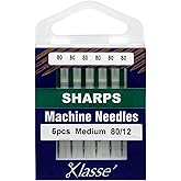 Klasse Machine Needle Sharps Size 80/12 6pc