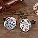 Tatuo 2 Pieces 316L Stainless Steel Car Aromatherapy Essential Oil Diffuser Air Freshener Vent Clip Locket with 48 Pieces Replacement Felt Pad (Cloud, Tree Patterns-Silvery)