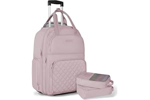 ZOMFELT 18'' Underseat Carry on with wheels, Lightweight Underseat Suitcases Airline Approved for Women Men, Pink