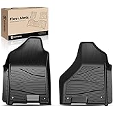 YHTAUTO Automotive Floor Mats Compatible with 2009-2018 Ram 1500/2500/3500 Crew Cab, 2019-2024 Ram 1500 Classic Crew Cab, All Weather Car Mats Custom Fit TPE Liners, 1st Row, Set of 2