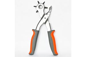 Leather Hole Punch Tool, BILLION GOLD Revolving Belt Hole Puncher for Leather, Multi Sized Hole Puncher Plier for Watch Strap