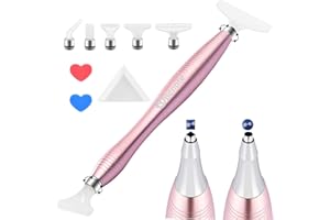 benote Diamond Art Painting Pen Accessories Tools, Metal Square and Round Tips Ergonomic Diamond Drill Pen Screw In Tip Multi Replacement Pen Heads for DP Cross Stitch - Rose Gold