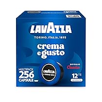 Lavazza, A Modo Mio Crema e Gusto Classico, 256 Capsule Caffè, per un Espresso con Note di Cioccolato e Frutta Secca, Arabica e Robusta, Intensità 12, 13, Tostatura Media, 16 Confezioni da 16 Capsule