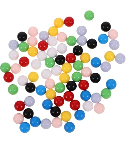 Laviesto Bolas de repuesto de juego para cuadros chinos, 60 canicas de repuesto de color sólido para canicas, juego de canicas, decoración de bricolaje (5/8 pulgadas/6 colores Laviesto Bolas de repuesto de juego para cuadros chinos, 60 canicas de repuesto de color sólido para canicas, juego de canicas, decoración de bricolaje (5/8 pulgadas/6 colores