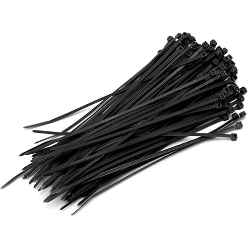 Windscreen4less 100 Pieces Black 8" Heavy Duty Zip Ties,Nylon Cable Ties