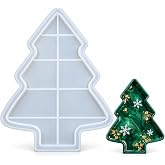 Onkasa Christmas Tree Silicone Tray Casting Mold for Resin and Concrete | DIY Christmas Epoxy Resin Tray Mold for Jewelry and Trinket Storage, Festive Displays, Handmade Gifts, and Holiday Home Decor
