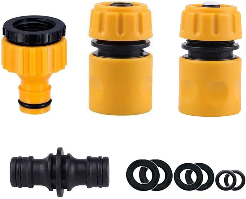 Topways Garden Hose Connector Set with Quick, Waterstop, Tap & Double Male