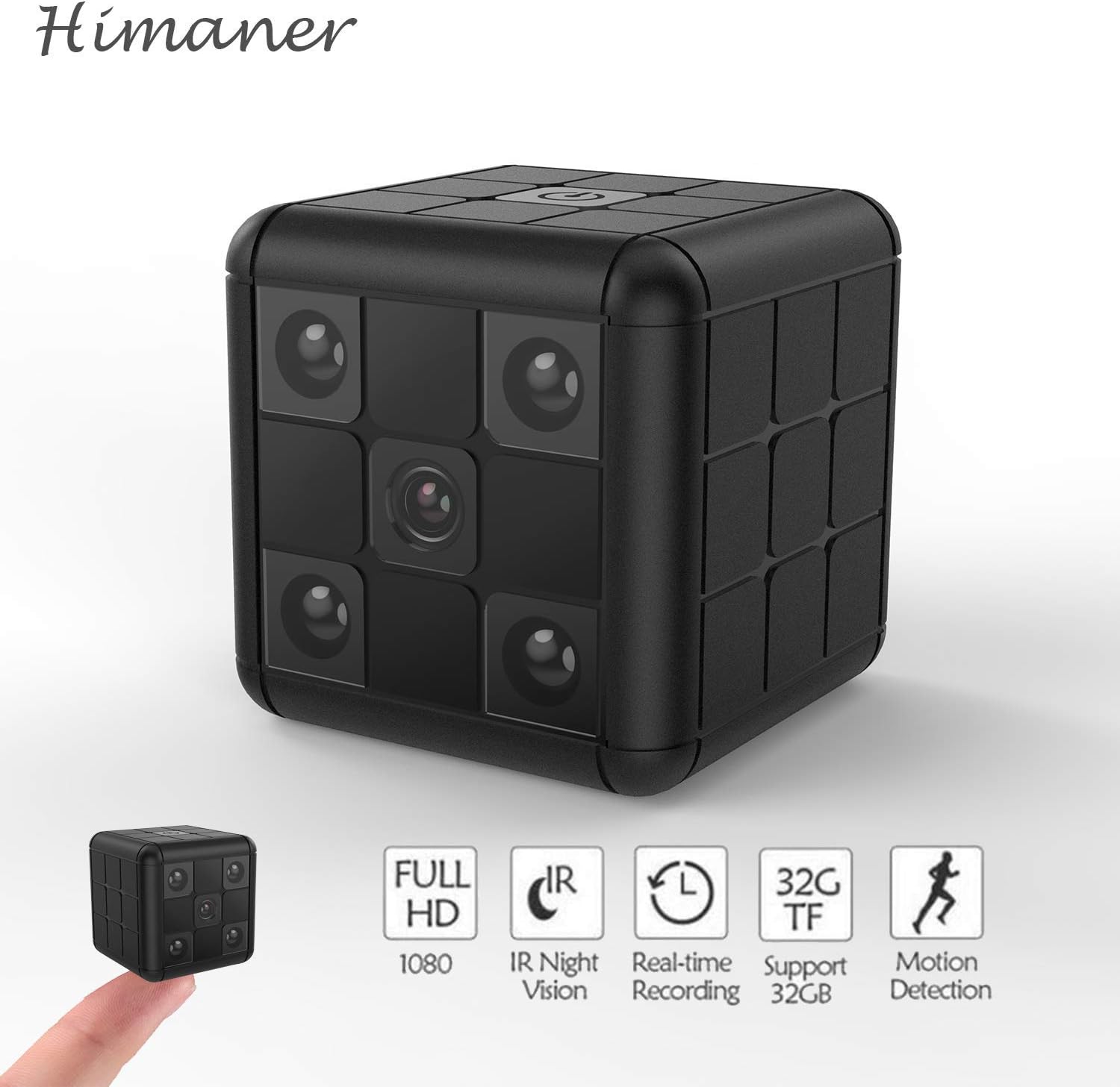 Mini Hidden Camera,Himaner 1080P HD Home Security Surveillance Camera, Tiny Nanny Camera with Night Vision and Motion Detection (No Wifi Function)