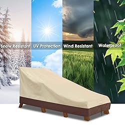 Vailge Waterproof Patio Chaise Lounge Cover, 600D