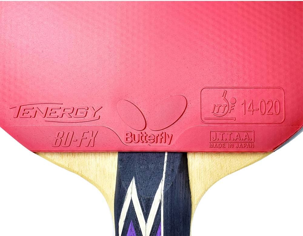Butterfly Balsa Carbo X5 Pro-Line Table Tennis Racket - ITTF Professional Ping Pong Paddle – Carbon Blade Assembled with Tenergy 80 FX 2.1mm Red and Black Table Tennis Rubber : Sports & Outdoors