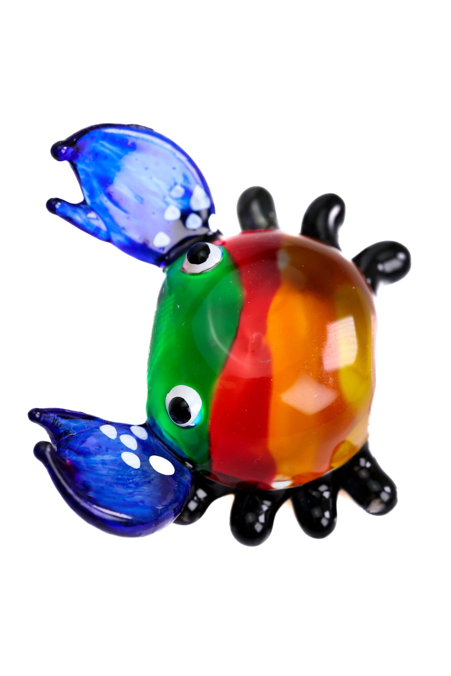 redchocol8® Handmade Rainbow Tiny Mini Little Glass Crab Gloss Garden Decor Ornament Gift Sea Creature terrarium