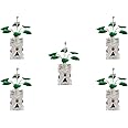 GOLD GIFT IDEAS GoldGiftIdeas Pure Silver Tulsi Plant for Pooja, Return Gifts for Housewarming, Silver Pooja Items Indian, Silver Tulsi Kyara, Silver Pooja Set with Designer Potli Bags (Pack of 5)