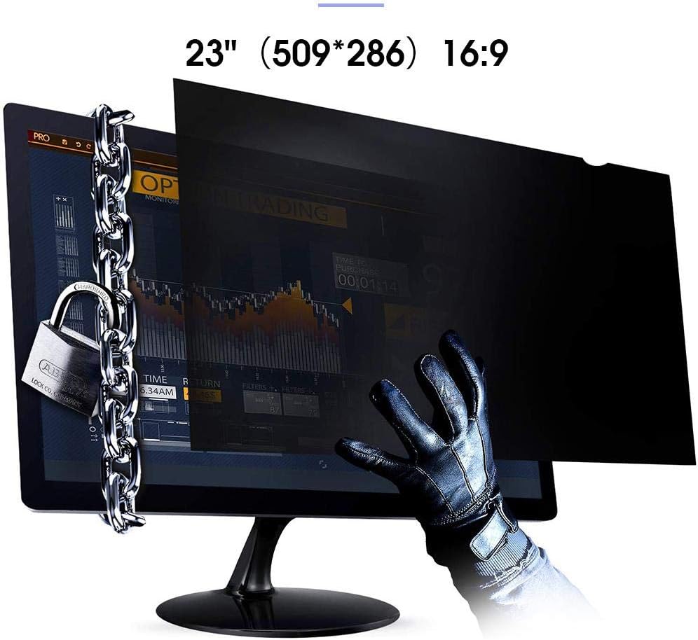 precauti 21-24 Inch Privacy Filter for Desktop Computer Monitor, 30 Degree Anti-sneak 100 Anti-Blue Eye Protection Film LCD Protective Film