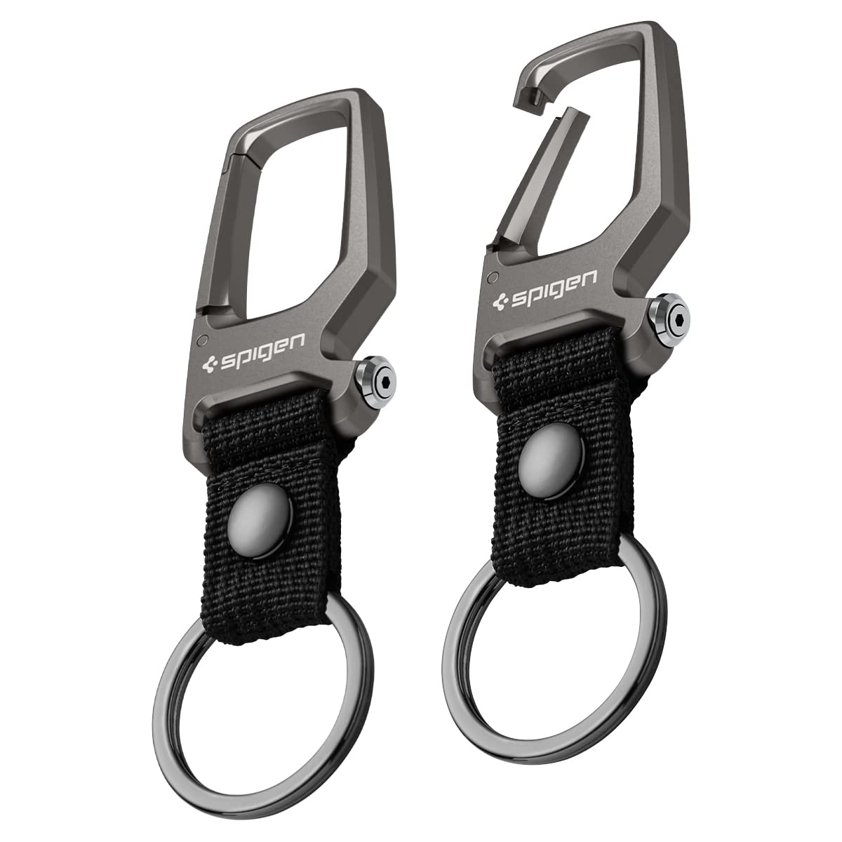 Spigen Carabiner Clip [2 Pack] Key Chain Bottle Opener with Clip and Keyring