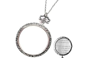 Magnifying Glass Necklace 10X 2x2 Inch Magnifier Pendant Necklace Lightweight Portable Anti-Lost Magnifying for Elderly, Kids