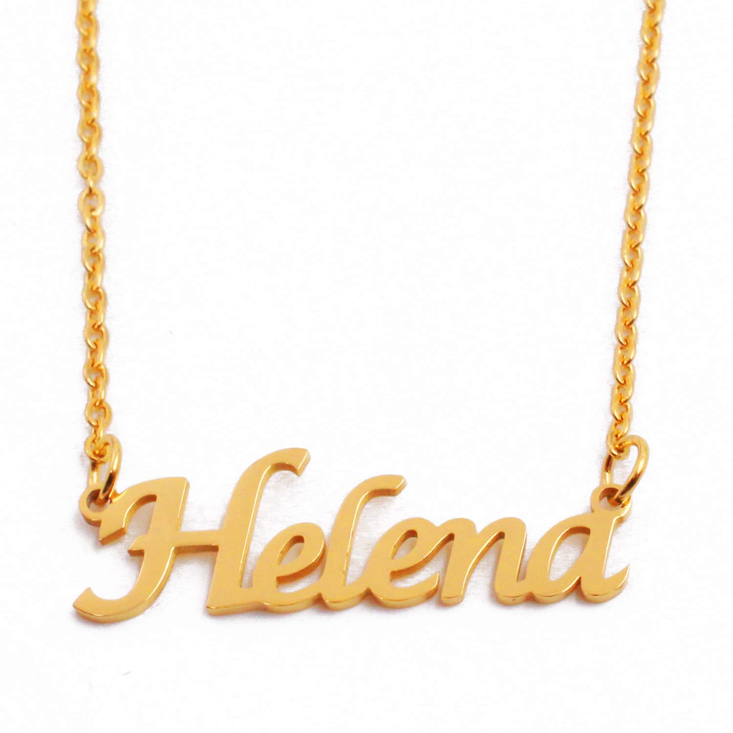 Kigu Name Necklace Helena-Gold Plated Necklace- Personalised Jewellery - Custom Name Necklace- Name Pendant Helena
