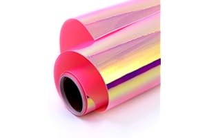 Holographic Opal Vinyl roll 12" x 5ft,Permanent Vinyl,SHOYISI Permanen Adhesive,for All Kinds of Cutting Machines(Opal Pink Lavendar)