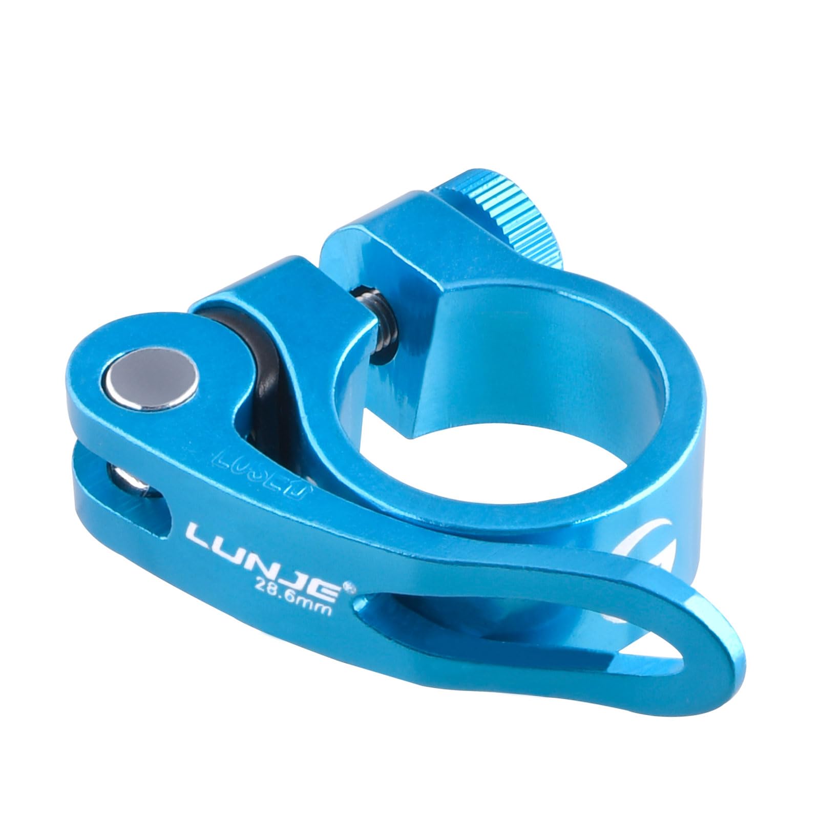 Azarxis Bike Seat Post Clamp Aluminum Alloy Quick Release Bicycle Seatpost Tube Clip 28.6mm 31.8mm 34.9mm for Mountain Bike Road Bike Fixie Gear Track Bike Folding Bike DH MTB BMX (Blue - 34.9mm)